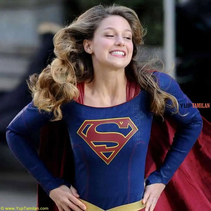 Melissa Benoist Cute Fuuny Photos in Super Girl Constume 1