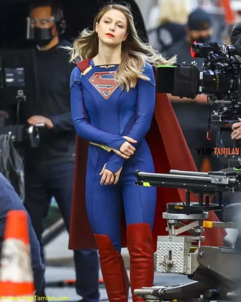 Melissa Benoist Cute Fuuny Photos in Super Girl Constume 10