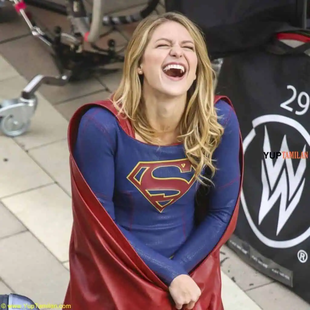 Melissa Benoist Cute Fuuny Photos in Super Girl Constume 16