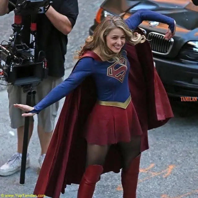 Melissa Benoist Cute Fuuny Photos in Super Girl Constume 42